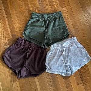 3 pairs of lounge shorts from Abercrombie & Fitch’s soft collection.